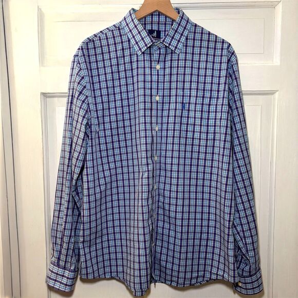 Johnnie-O Men's XL Cotton MultiColor Plaid Long Sleeve Button Down Shirt - Picture 4 of 8